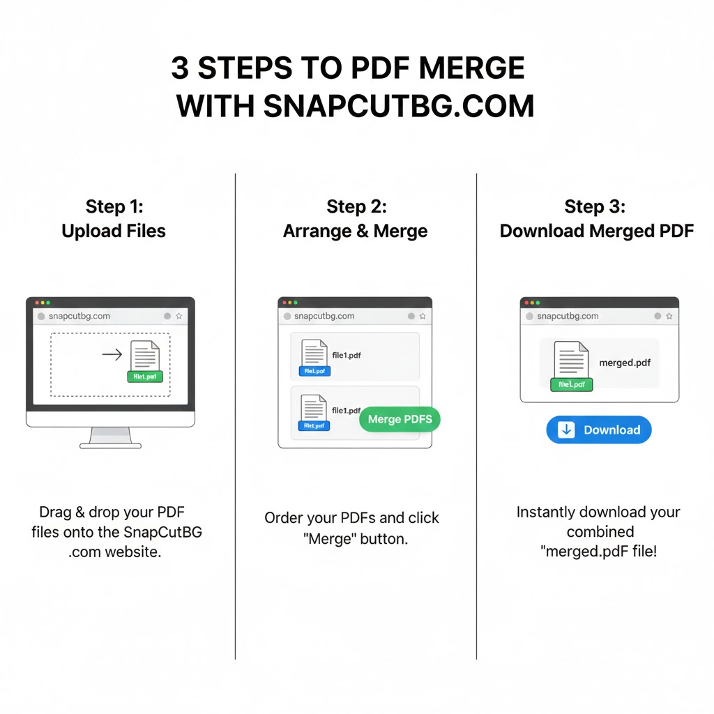 pdf merge, merge PDF online free, step by step tutorial